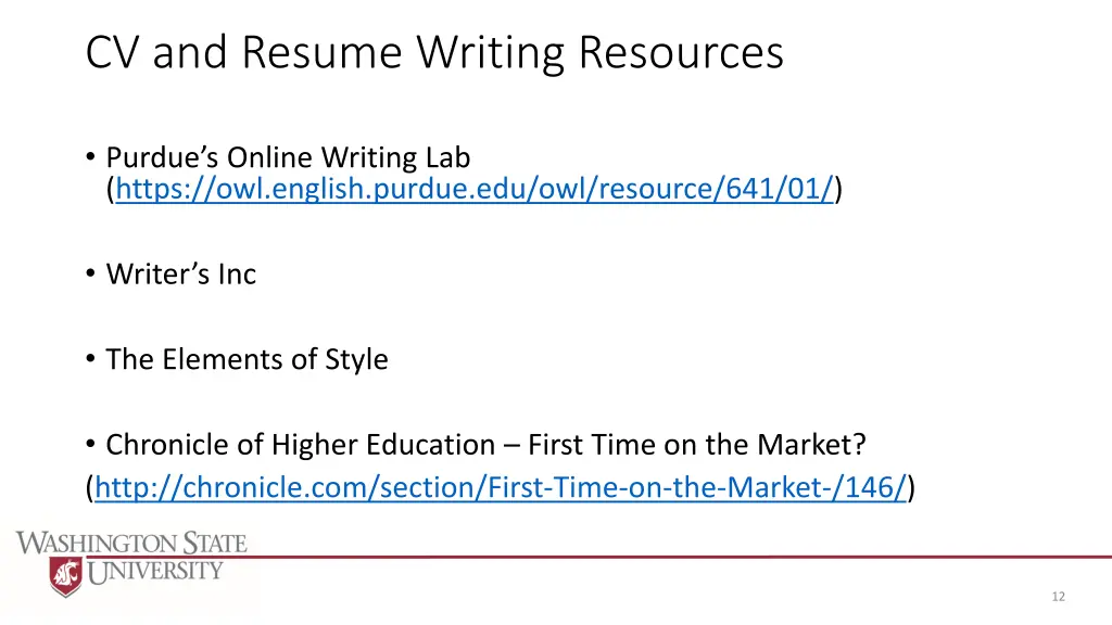 cv and resume writing resources