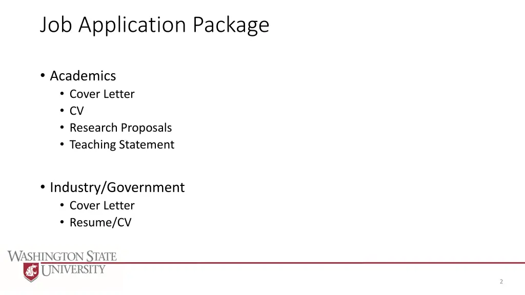 job application package