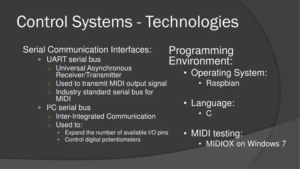 control systems technologies