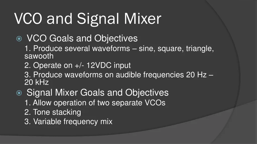 vco and signal mixer