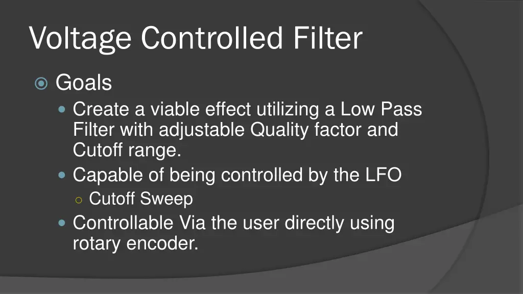 voltage controlled filter 1