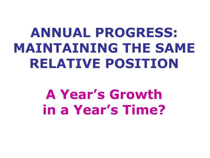 annual progress maintaining the same relative