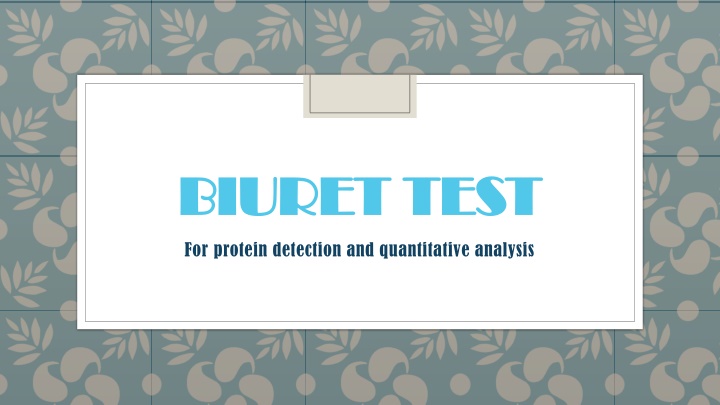 biuret test biuret test