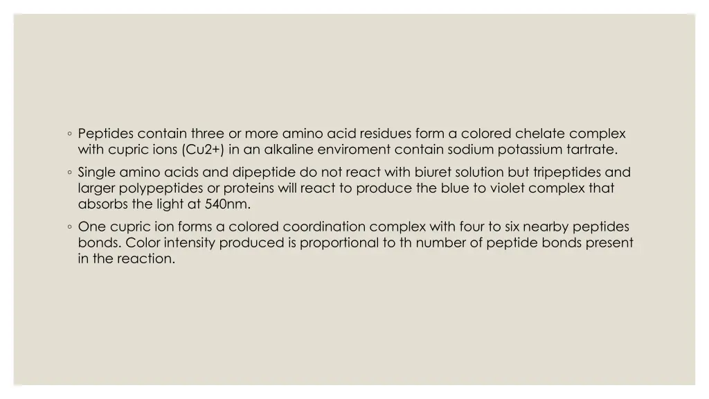 peptides contain three or more amino acid