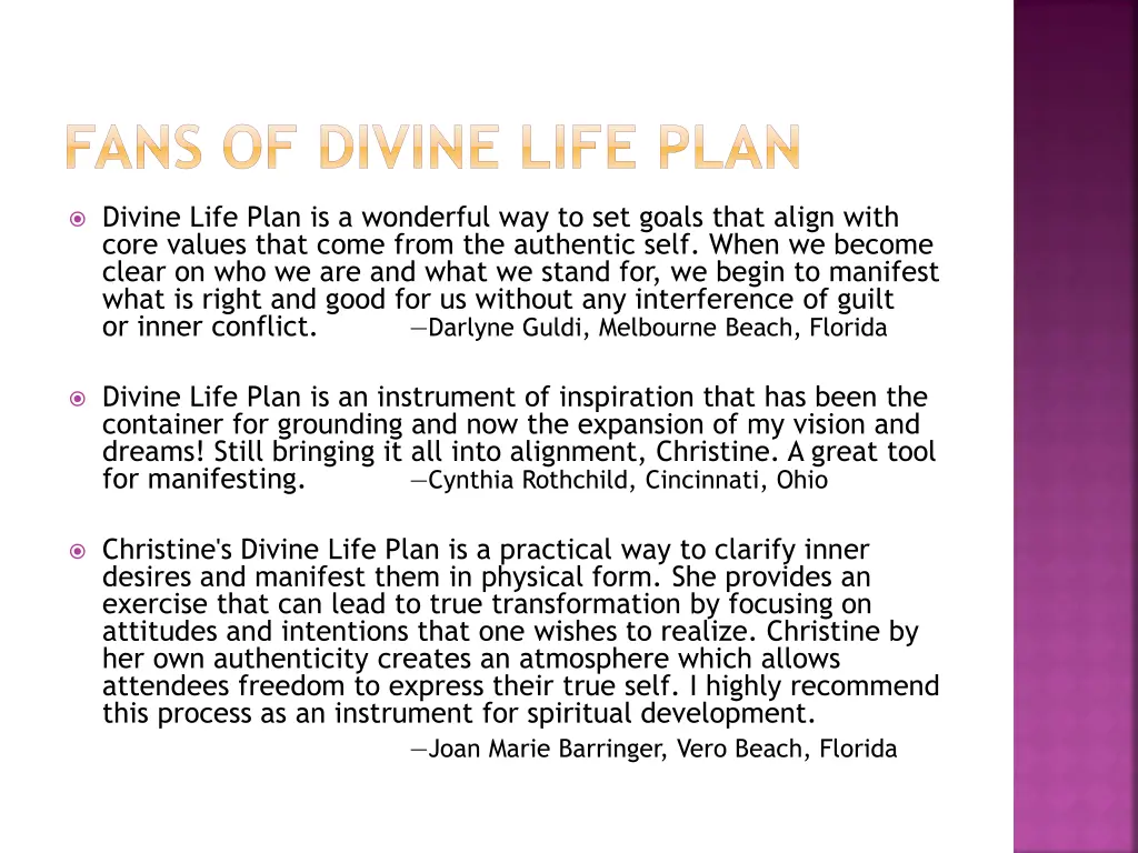 fans of divine life plan