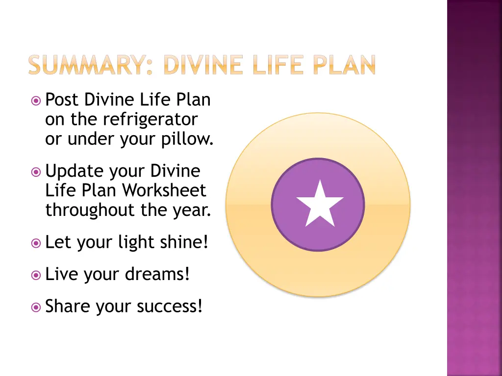 summary divine life plan