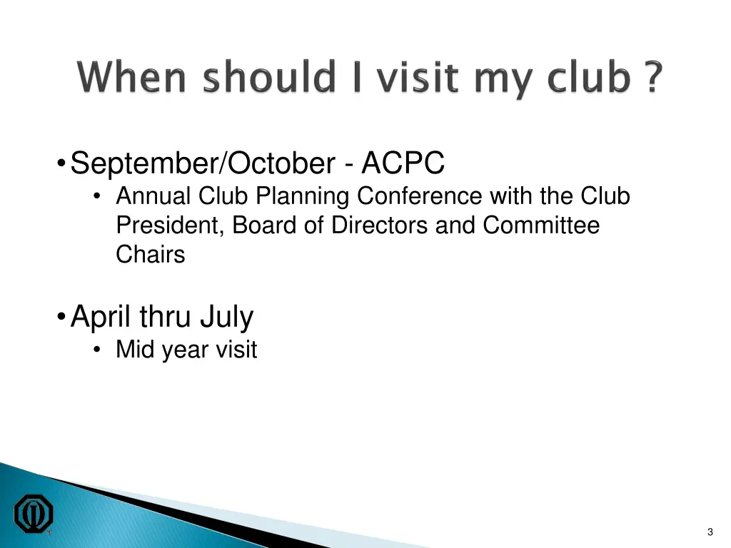 september october acpc annual club planning