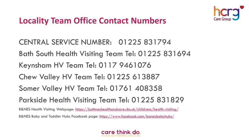 locality team office contact numbers