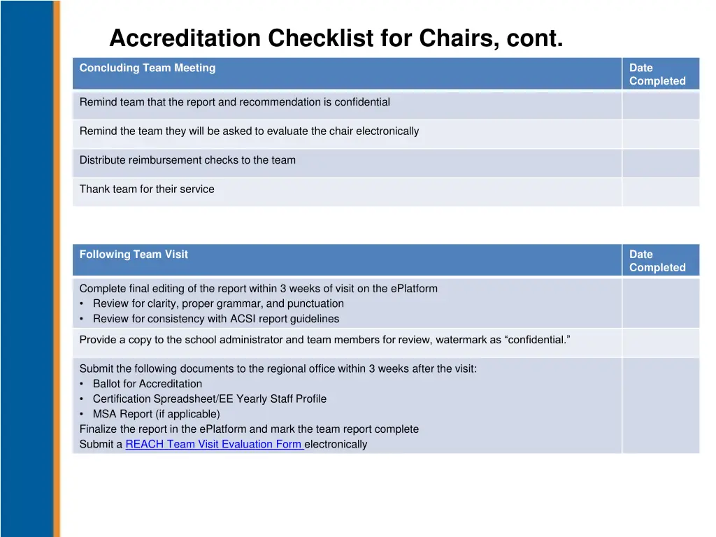 accreditation checklist for chairs cont 4