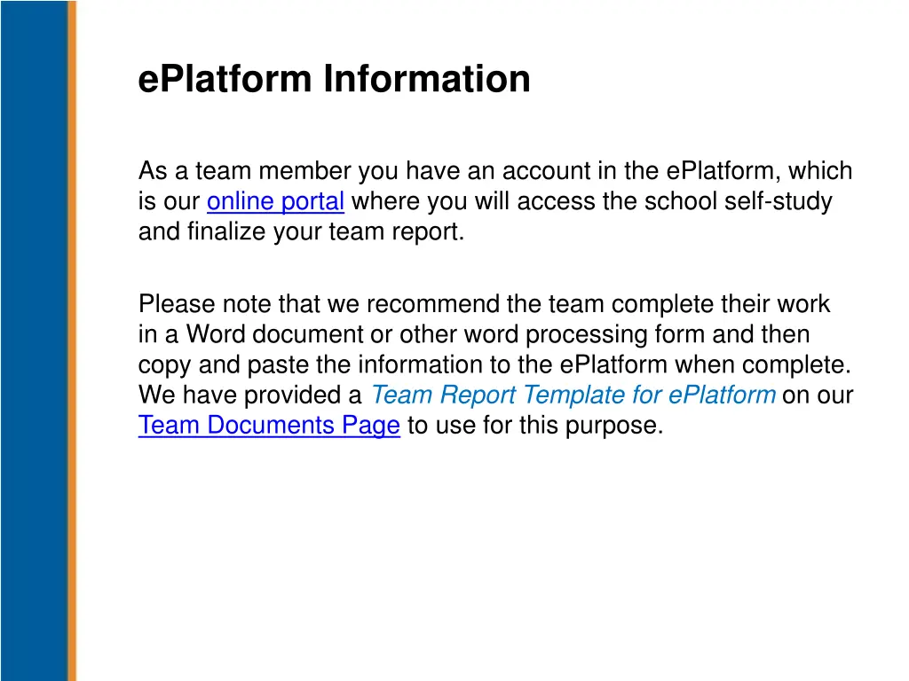 eplatform information