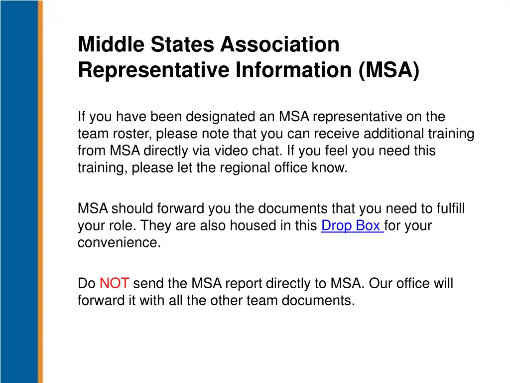 middle states association representative