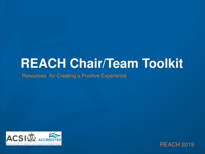 reach chair team toolkit resources for creating