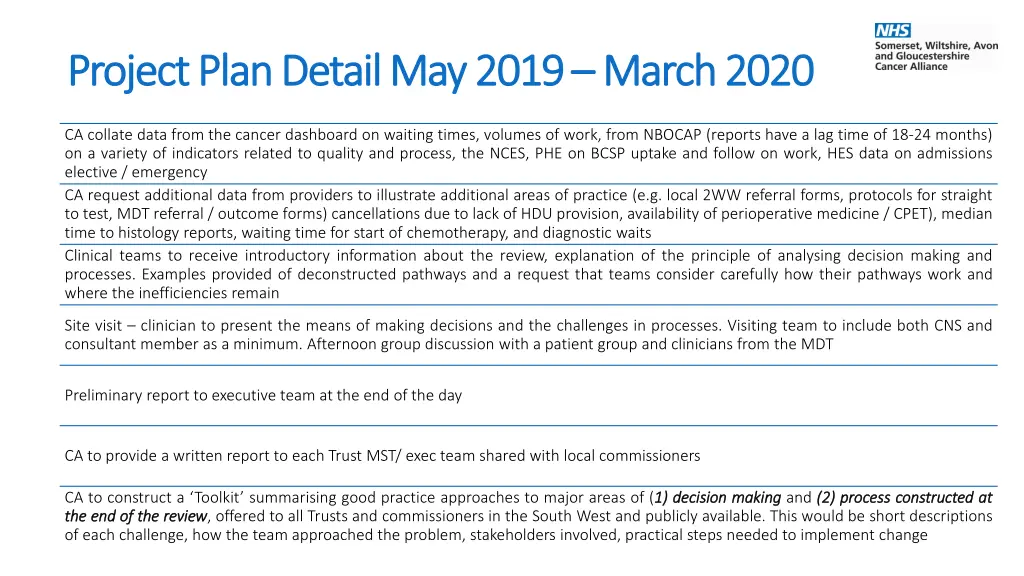 project plan detail may 2019 project plan detail