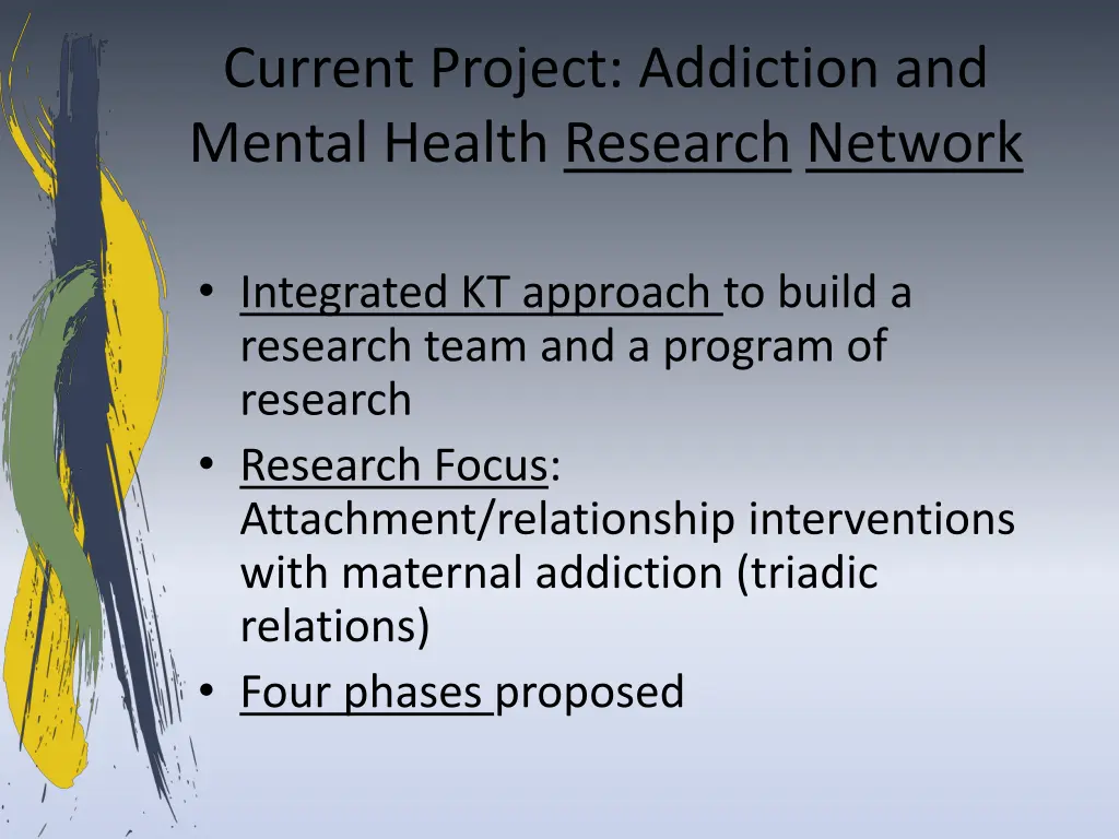 current project addiction and mental health