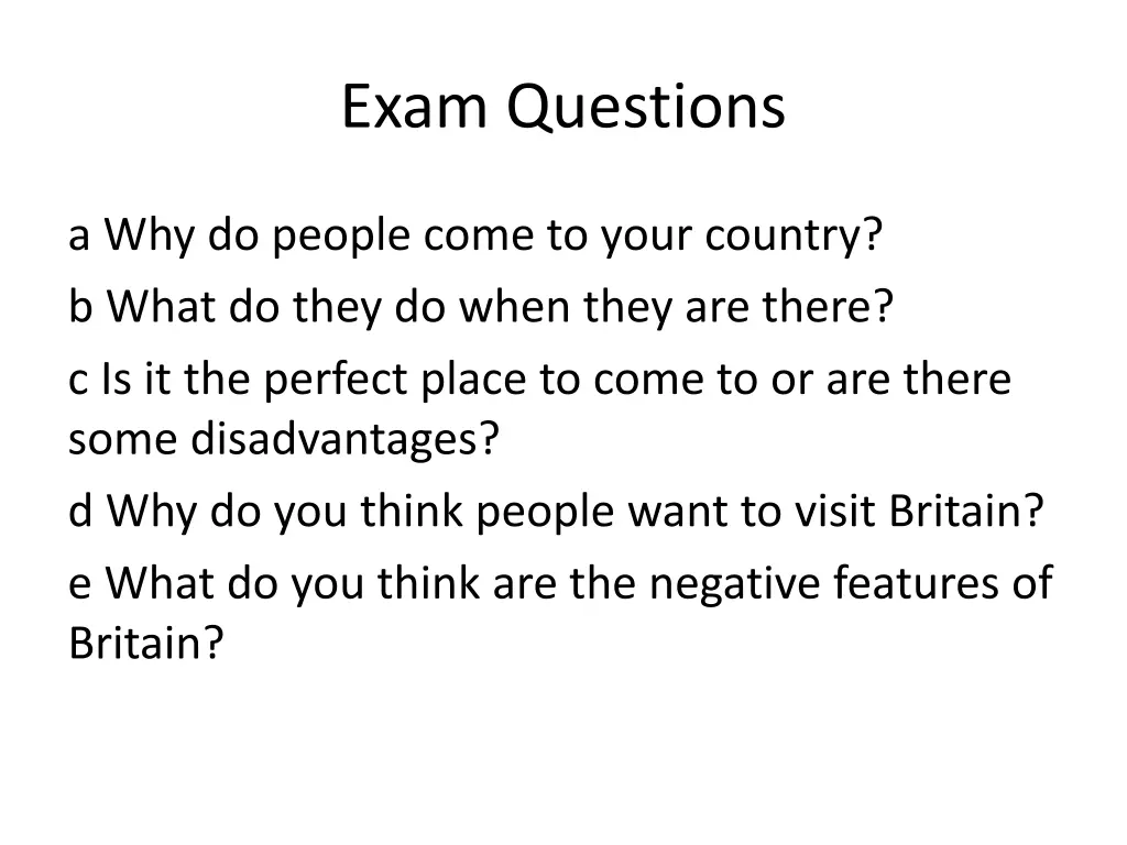 exam questions