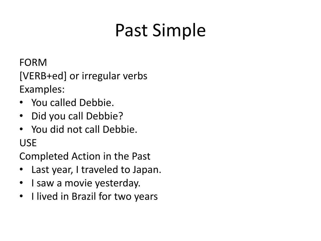 past simple