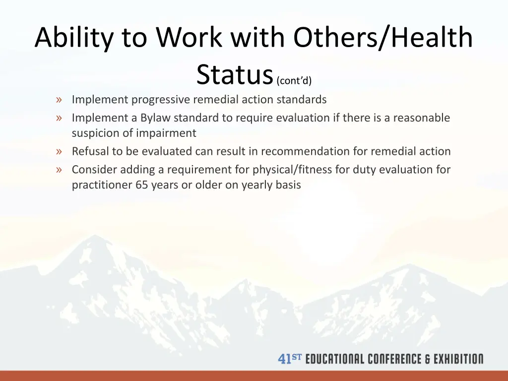 ability to work with others health status cont