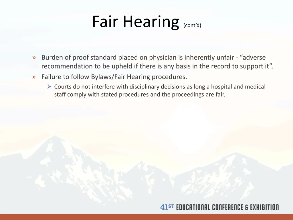 fair hearing cont d