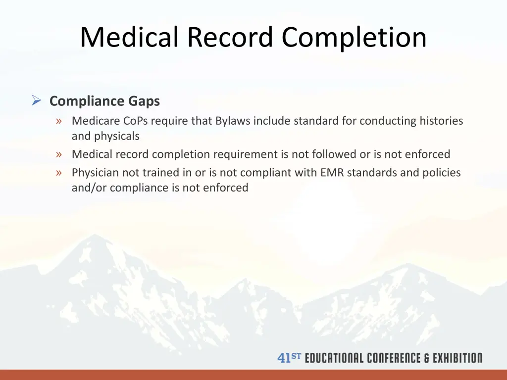 medical record completion