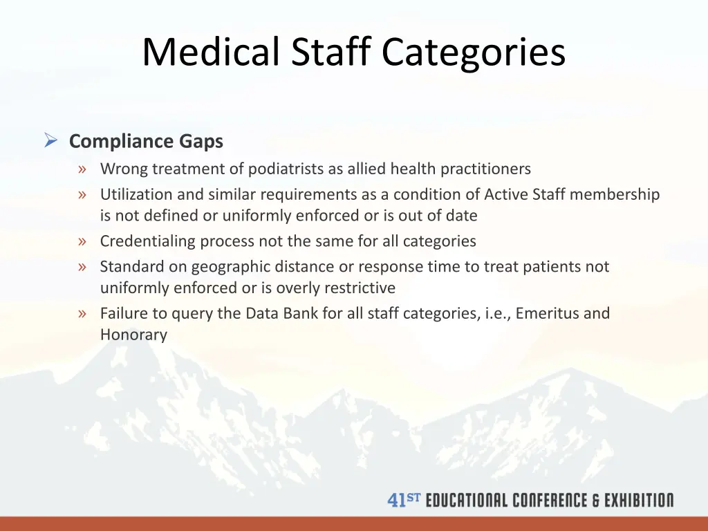 medical staff categories