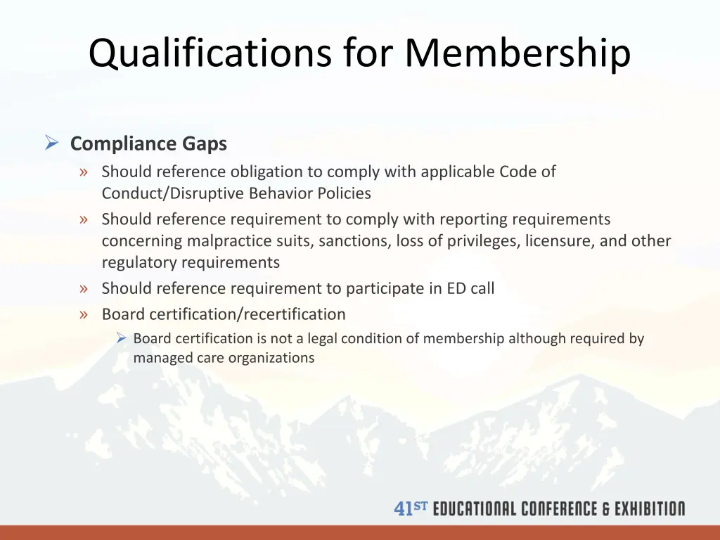 qualifications for membership