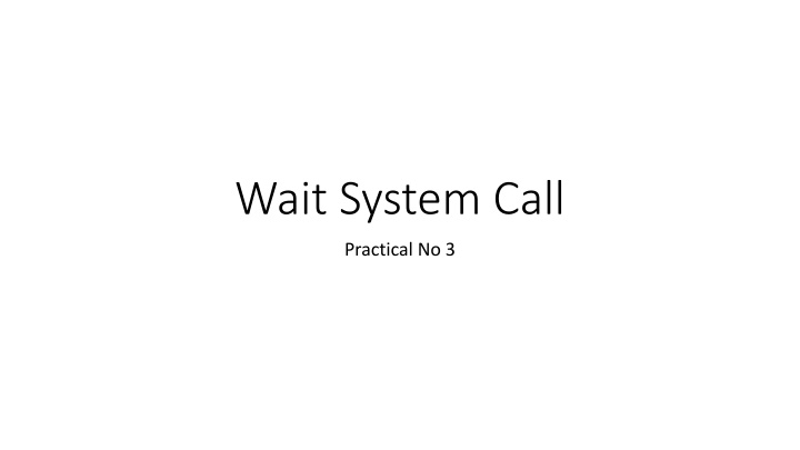 wait system call