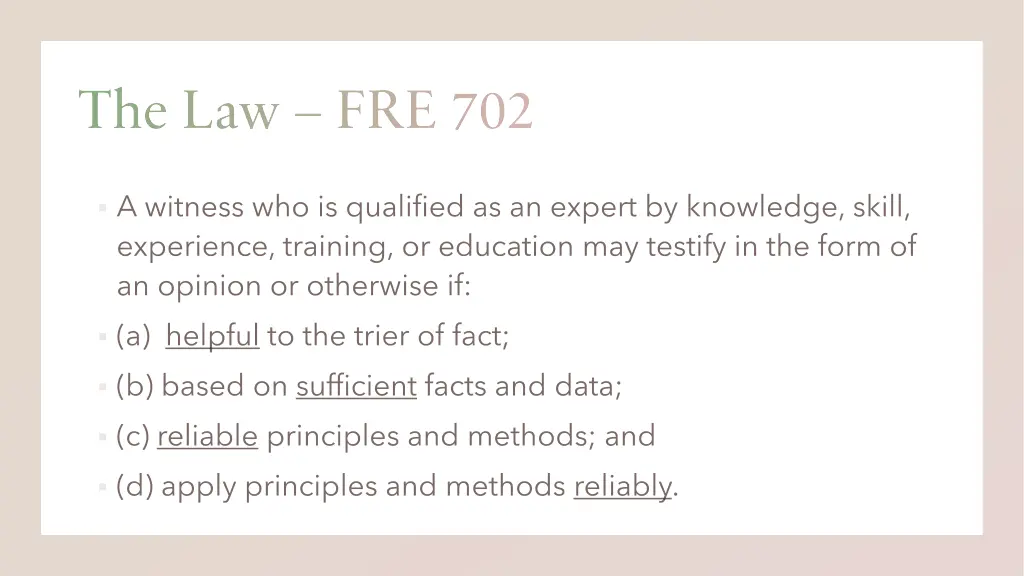 the law fre 702