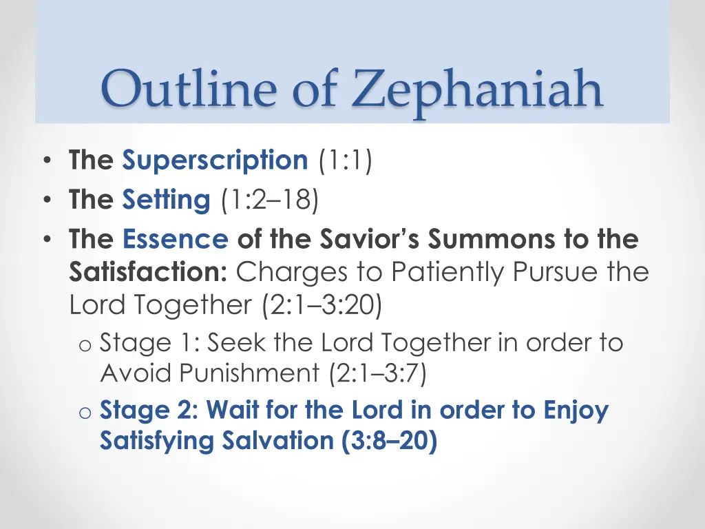 outline of zephaniah