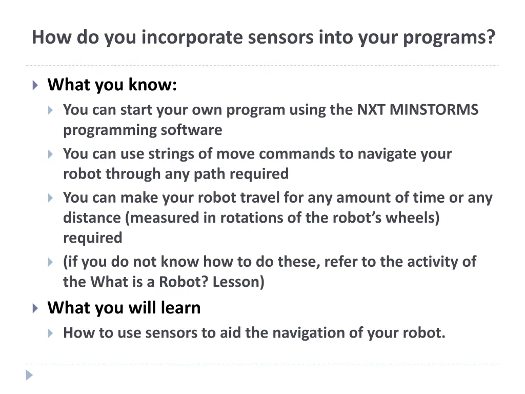 how do you incorporate sensors into your programs