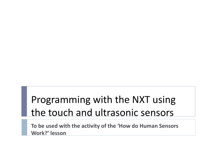 programming with the nxt using the touch