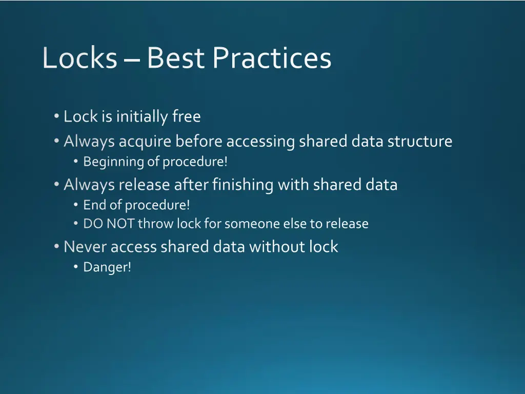 locks best practices