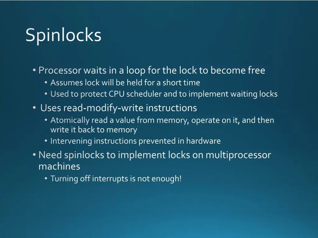 spinlocks