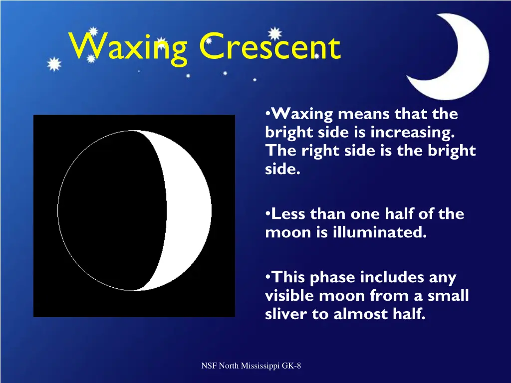 waxing crescent