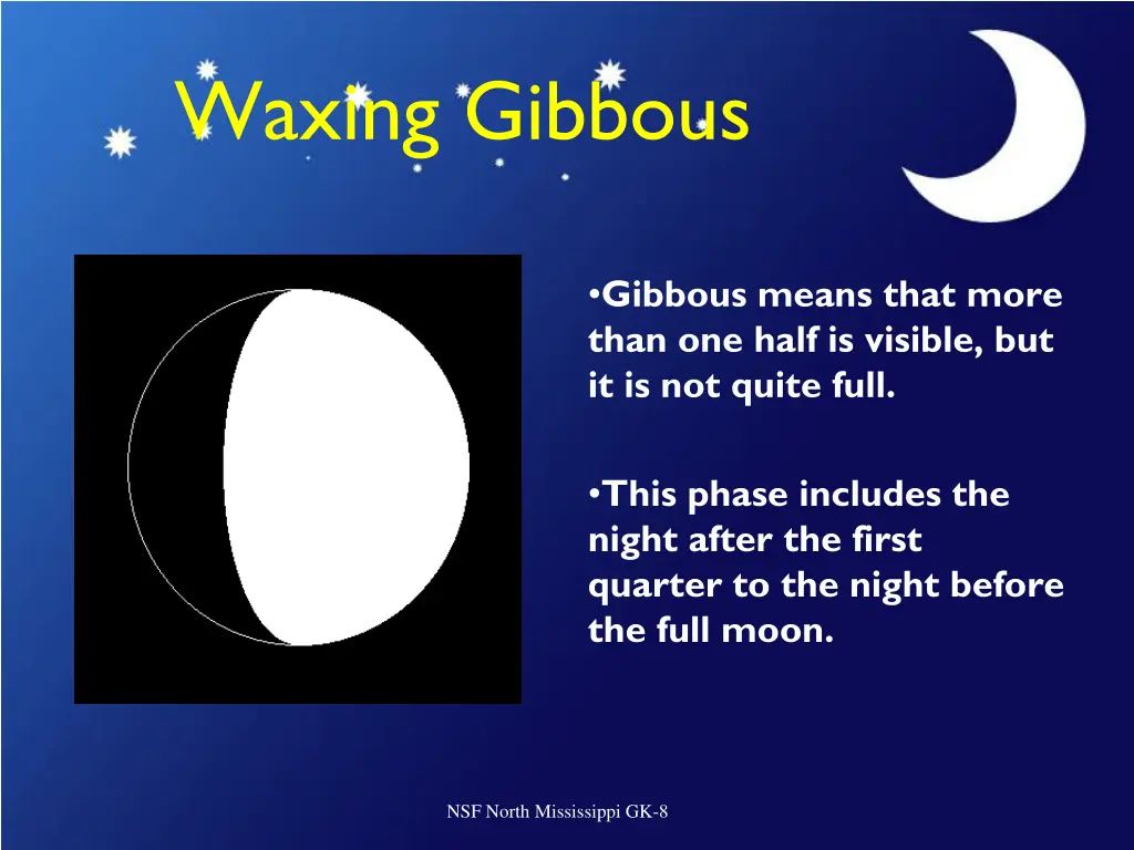 waxing gibbous