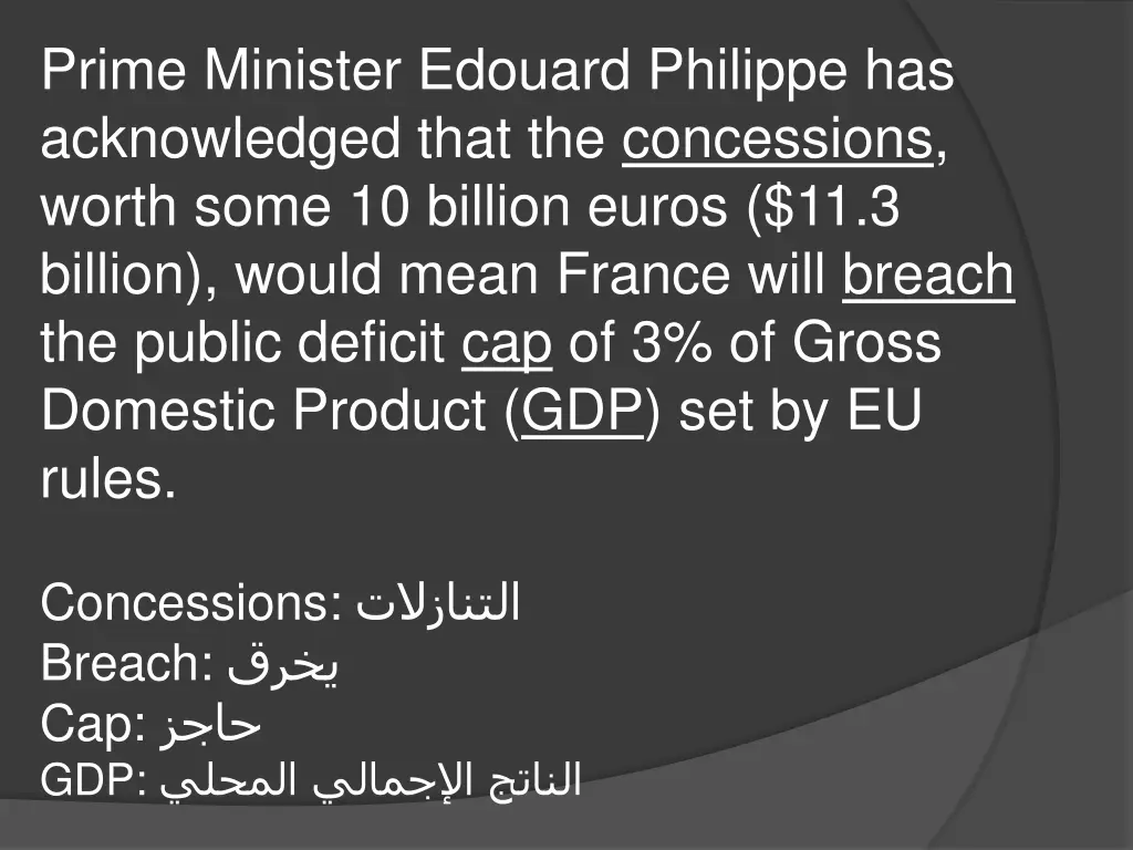 prime minister edouard philippe has acknowledged