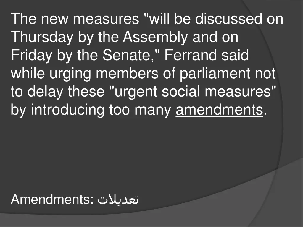 the new measures will be discussed on thursday