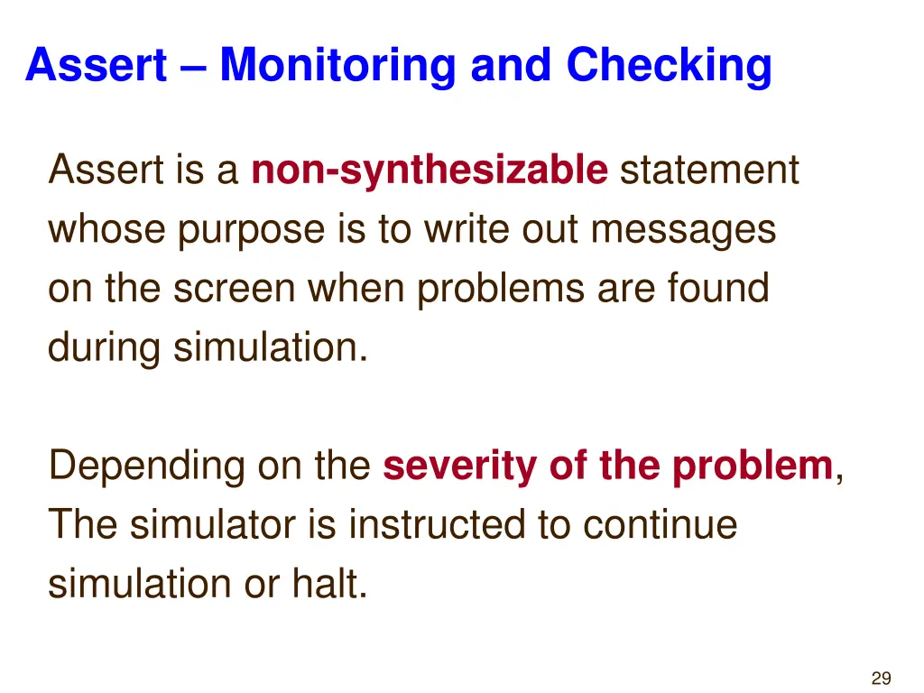 assert monitoring and checking