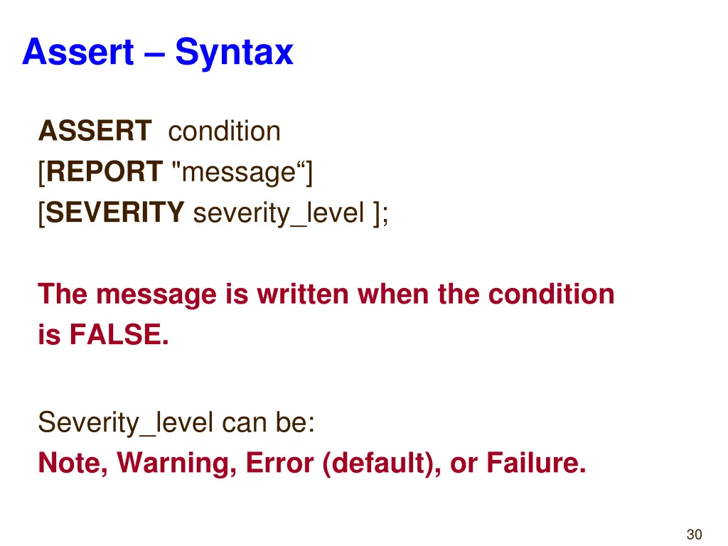 assert syntax