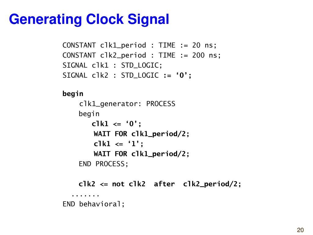 generating clock signal