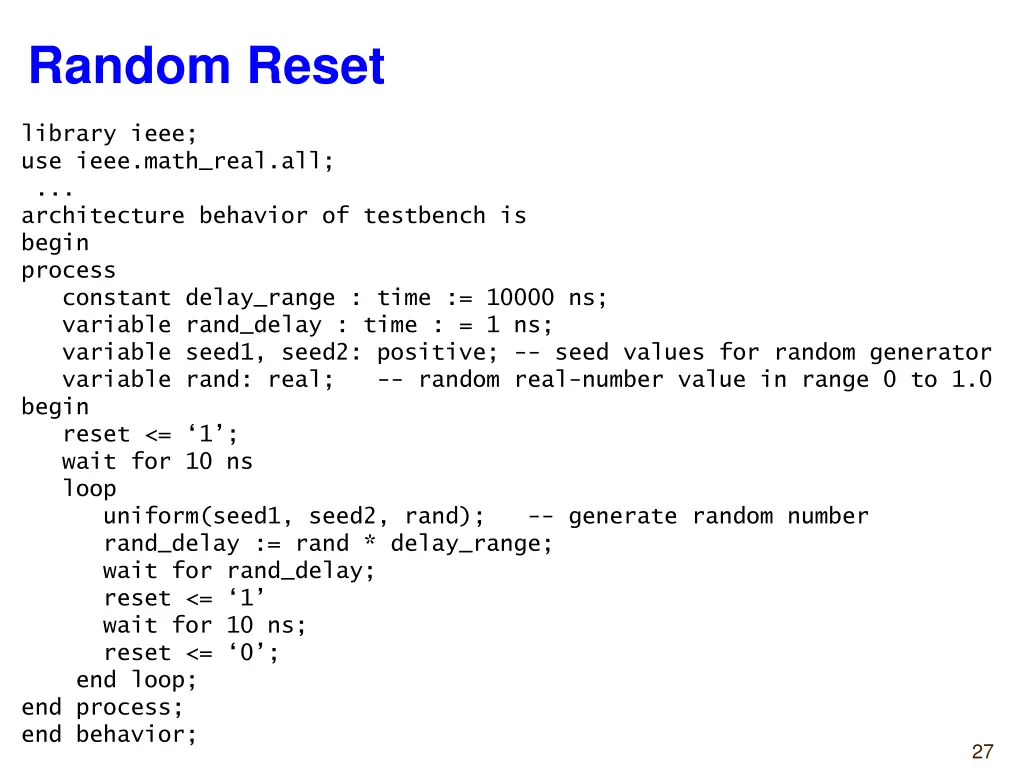 random reset