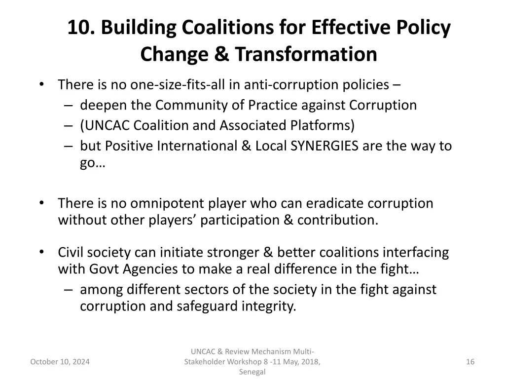 10 building coalitions for effective policy