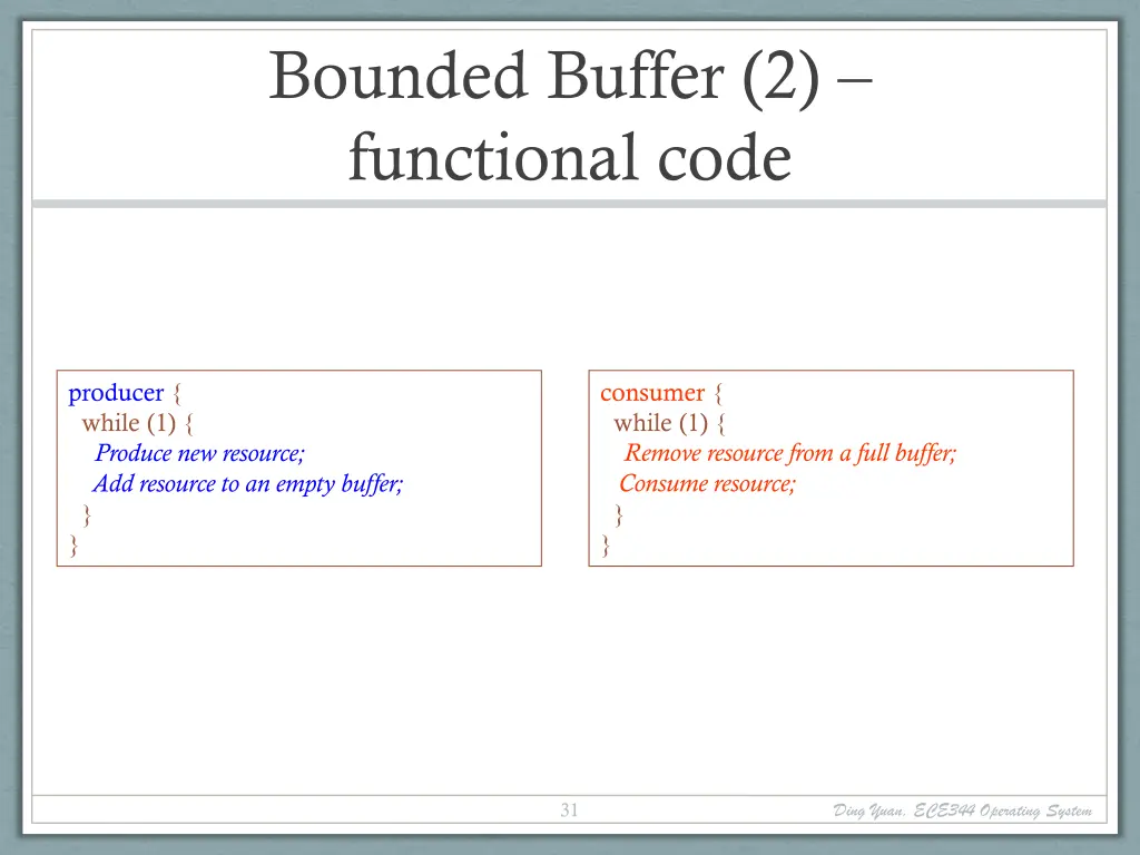 bounded buffer 2 functional code