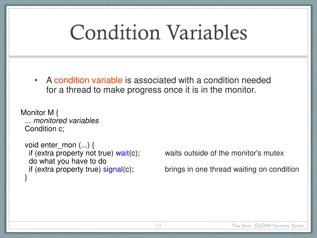 condition variables