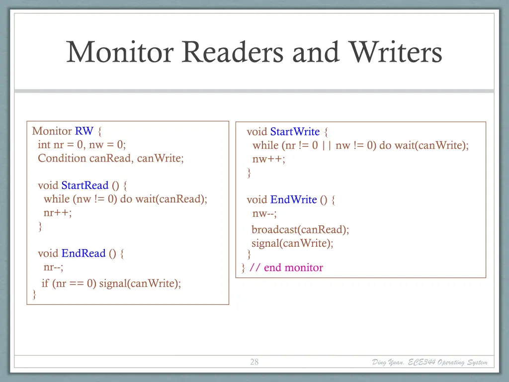 monitor readers and writers 1