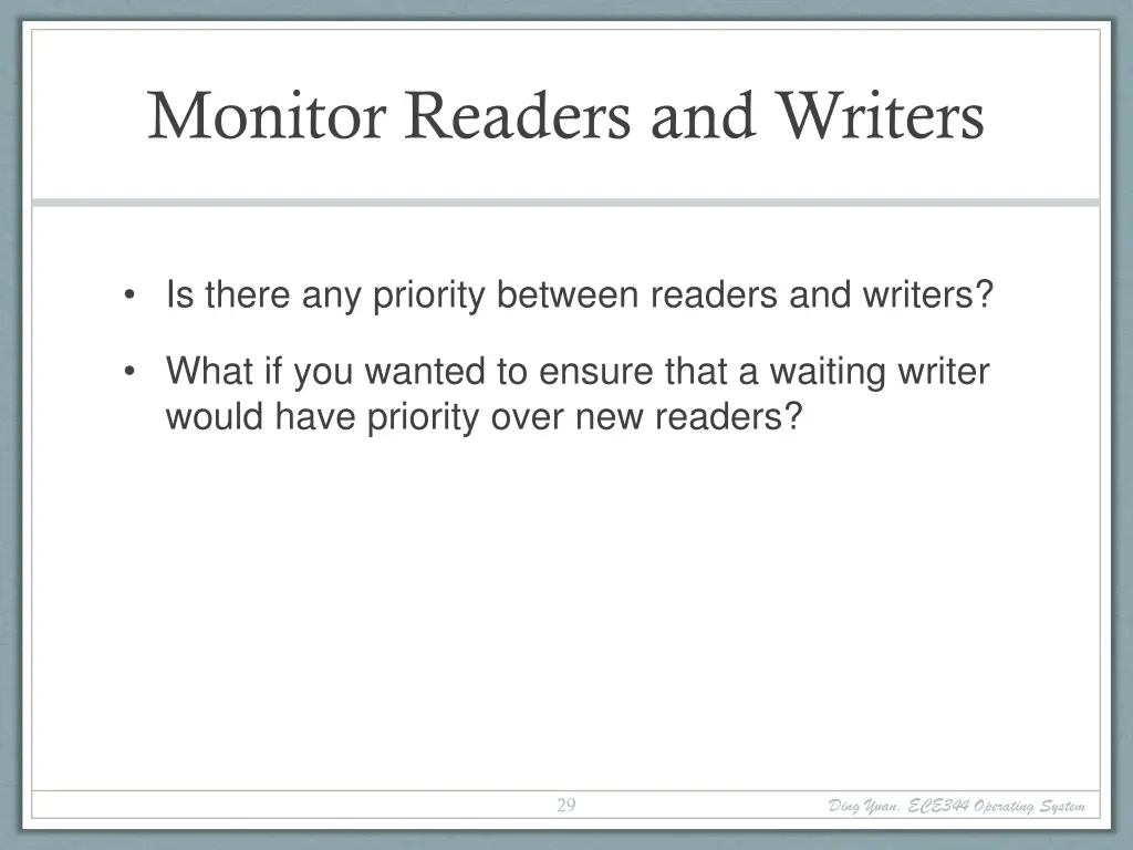 monitor readers and writers 2