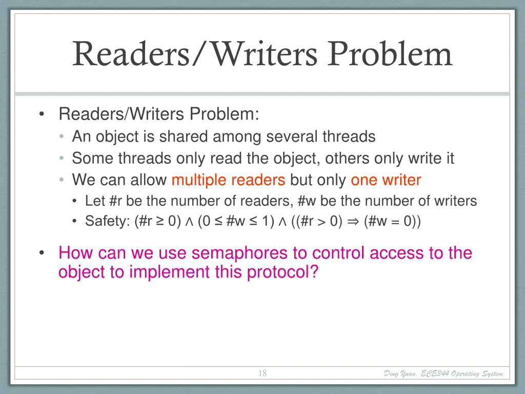 readers writers problem