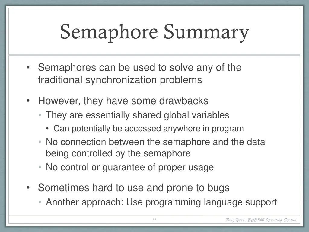 semaphore summary