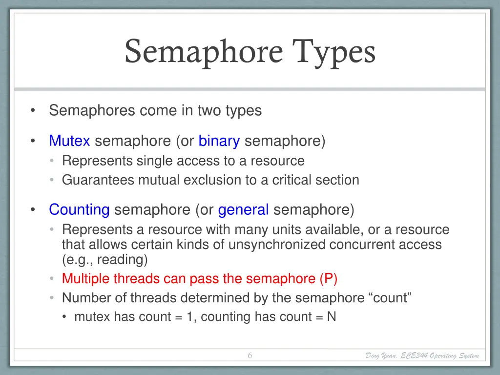 semaphore types