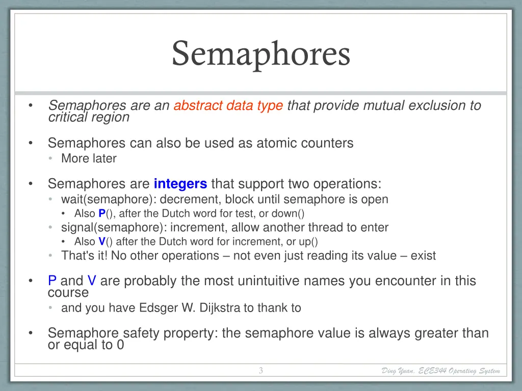 semaphores