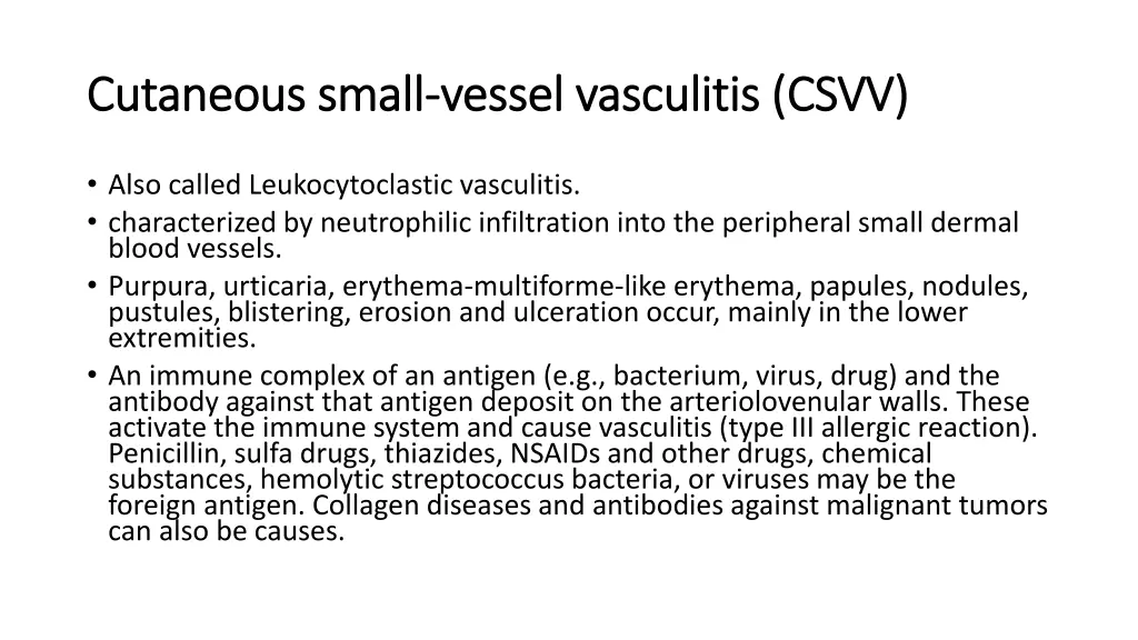 cutaneous small cutaneous small vessel vasculitis